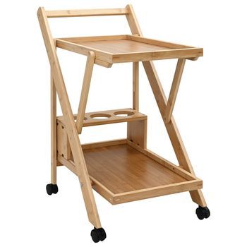 Carrito De Cocina Con Ruedas Marrón Claro 65 X 40,5 X 76,5 Cm Vidaxl