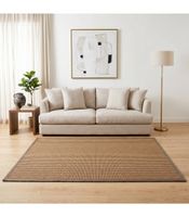 coco c19p rayas marron - alfombra de coco trenzado con borde a elegir