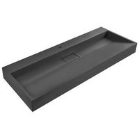 lavabo suspendido de pared clasico rectangular fundicion mineral acabado mate 120 x 46 cm negro quenko