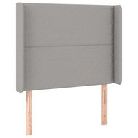 cabecero cama mueble de dormitorio con led de tela claro 93 x 16 x 118128 cm gris m020000700