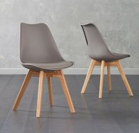 duke mink faux leather dining chairs - mink