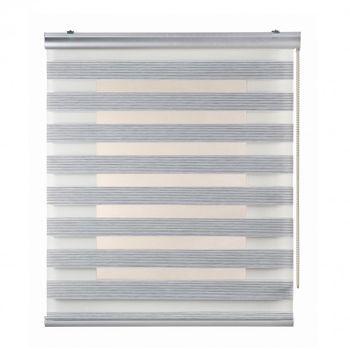 Estores Noche Y Día Premium, Estor Enrollable Con Acabados De Aluminio Premium Gris, 80 X 250 Cm