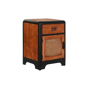 Mesita De Noche Abeto Metal 48x40x62 Marron Oscuro