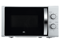 microondas con grill - ok omwg 2024-3 s 700 w 5 niveles de potencia 20l control mecanico plata
