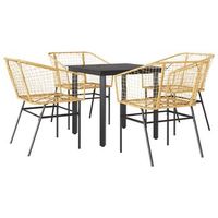 juego de comedor jardin 5 uds ratan sintetico marron cfw475895