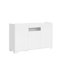 aparador bajo 3 puertas 130x40x81 cm riflesso blanco brillante