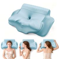 niceluck almohada cervical almohada mariposa espuma viscoelastica 62x35cm azul