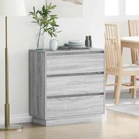 mesita de noche - mueble para dormitorio - madera de ingenieria - gris 71x345x75cm