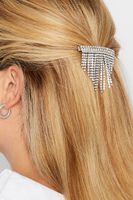 pasador de pelo plateado con strass