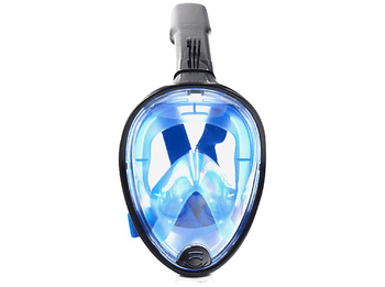 Máscara Snorkel - SK8 Aqua, Con soporte para cámara deportiva, Talla L/XL, Azul y negro