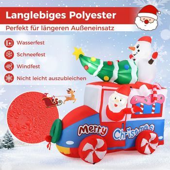 Decoración Navideña Inflable De 177cm Led Papá Noel En Decoración Navideña De Coche Con Muñeco De Nieve