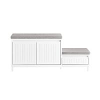 banco zapatero con 2 asientos 1 cajon y 2 puertas blanco