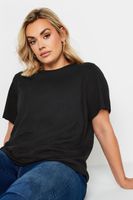yours camiseta negra de algodon mujer curvy y tallas grandes yours