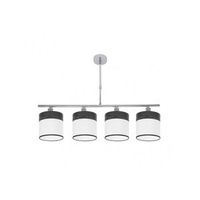 lampara cloe 4xe14 cromoblanca-madera negra regx75x14 cm