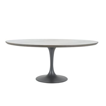 Mesa de comedor ovalada de mármol blanco l180 cm - tulipe