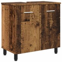 unidad de tocador de bano madera envejecida 60 x 35 x 60 cm vidaxl