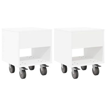 Pack 2 Uds Mesita De Noche | Armario De Noche | Mesa De Noche 40,5 X 40 X 48 Cm Madera De Ingeniería