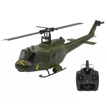 Cada E190 1:34 UH-1 HUEY escala 2.4G 6CH mantenimiento de altitud posicionamiento de flujo óptico motor sin escobillas R