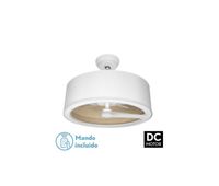 ventilador de techo metal color blanco y madera clara serie tatiana 62cm