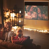 lienzo para proyector homcom 266x149 cm 120 pulgadas 169 lienzo de proyeccion hd 4k lienzo enrollable para cine en casa y presentaciones de oficina