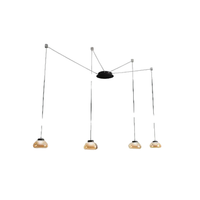 lampara colgante led arabella de metal y cristal soplado ambar 3547-49-125 fabas luce