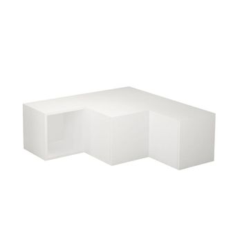 Mueble de tv de esquina con 2 cajones l90 cm - blanco