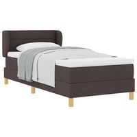 cama tapizada 203x93x88 cm madera tratada madera maciza de pino - marron