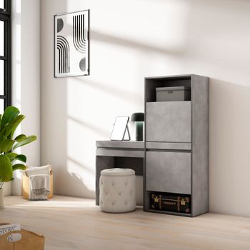 Zapatero efecto madera cemento 130x35x145cm
