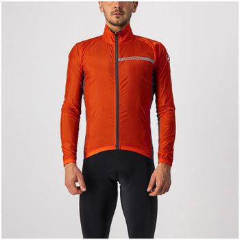 Castelli Squadra Stretch Jacket - XXL - Fiery Red/Dark Gray