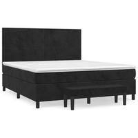 cama tapizada 203x180x128 cm contrachapado madera procesada - negro