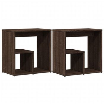 Mesa Auxiliar 2 Uds Madera Ingeniería Marrón Roble 50x30x50 Cm Vidaxl
