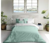 funda nordica bicolor reversible verde 702  blanco cama 180