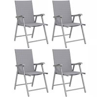 outsunny sillas plegables jardin conjunto de 4 sillas con respaldo alto y reposabrazos para terraza playa 58x62x97 cm gris   aosom espana