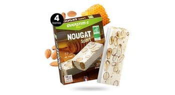 Overstims energy bars  x4  miel organica de almendras y turron
