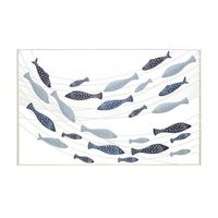 panel decorativo 3d de metal peces azul 965x15x61 cm