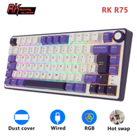teclado gamer rk r75 royal kludge con cable 80 teclas retroiluminacion rgb al 80 teclado mecanico intercambiable en caliente con teclas mda pbt