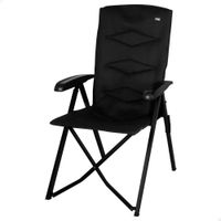 silla plegable camping acolchada reclinable 285x18x93 cm negro