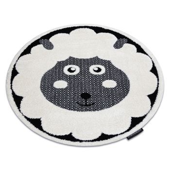 Alfombra Infantil Moderna Joy Circulo Sheep, Oveja Para Niños - Estru Circulo 160 Cm