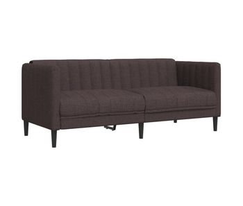 Vidaxl sofá de 2 plazas tela marrón oscuro