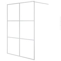 mampara de ducha vidrio esg transparente plateado 140x195 cm vidaxl