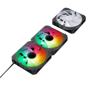 Abysm Gaming Ventilador Arclight 2.0 Pack 3 en 1 Negro, Iluminación ARGB y Capacidad de Conectarlos en Serie