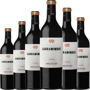 Carramimbre Crianza, Vino Tinto Español Con Uva Tempranillo 75 Cl 14,5 % Pack 6 Botellas