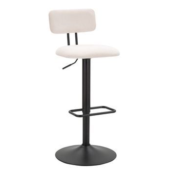 Juego De 2 Sillas De Bar De Tela Blanca Cm 41x47,5x85