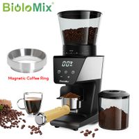 biolomix con anillo magnetico molinillo de rebaba automatico molinillo de cafe electrico con 30 engranajes para cafe expreso americano