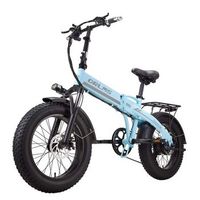 bicicleta electrica plegable orlms s9f fat bike de 20 bateria de 48 v y 13 ah azul