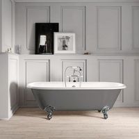 banera de hierro plymouth gris 170 cm patas cromadas