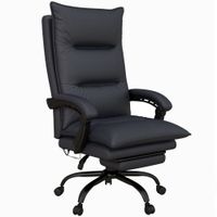vinsetto silla de oficina con funcion de masaje y calor reposapies hasta 120 kg gris oscuro