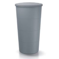 barril agua lluvia 200l smooth gris claro 60x60x1066 cm