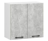 armario colgante de cocina akord w60 oliwia blanco 60 cm 2 puertas frente en color gris hormigon 2 estantes 60x30x58 cm
