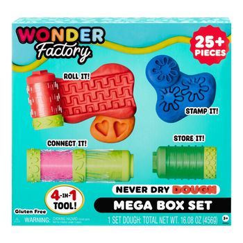 Mga Entertainment Wonder Factory Never Dry Dough Mega Box Set Pasta Para Modelar 456 G Multicolor 8 Pieza(s)
